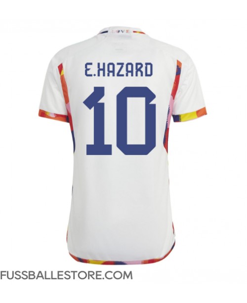 Günstige Belgien Eden Hazard #10 Auswärtstrikot WM 2022 Kurzarm